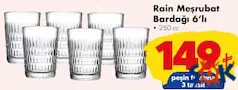 PAŞABAHÇE RAİN MEŞRUBAT BARDAĞI 6'LI fiyat ve kampanya bilgisi